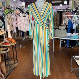 Striped Multicolor Wrap Jumpsuit